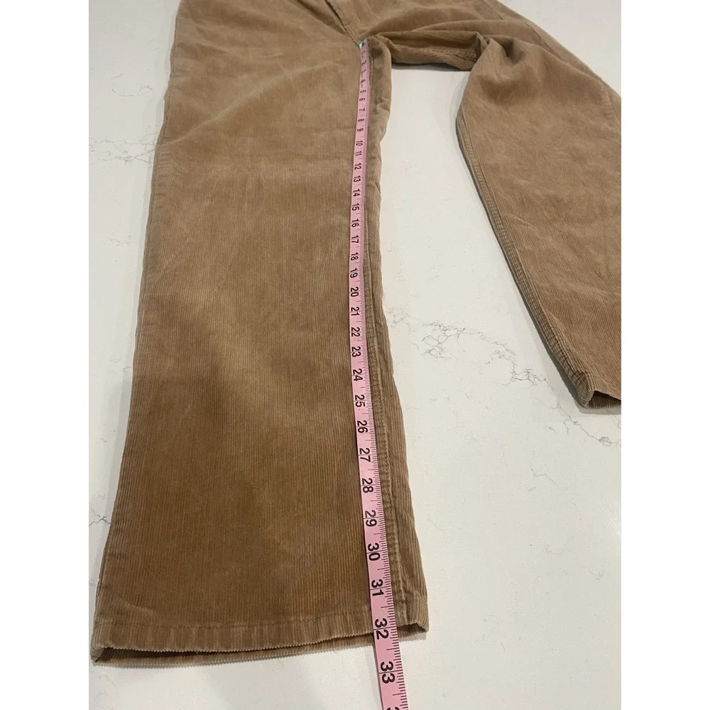 L.L.Bean Men's Corduroy Pants 35x32 Tan Brown Straight Leg Cotton Casual Classic